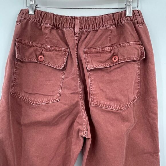 Amo Red Tobacco Cotton Wide Leg Cropped Ranger Ankle Pants Size 31 - Picture 3 of 8